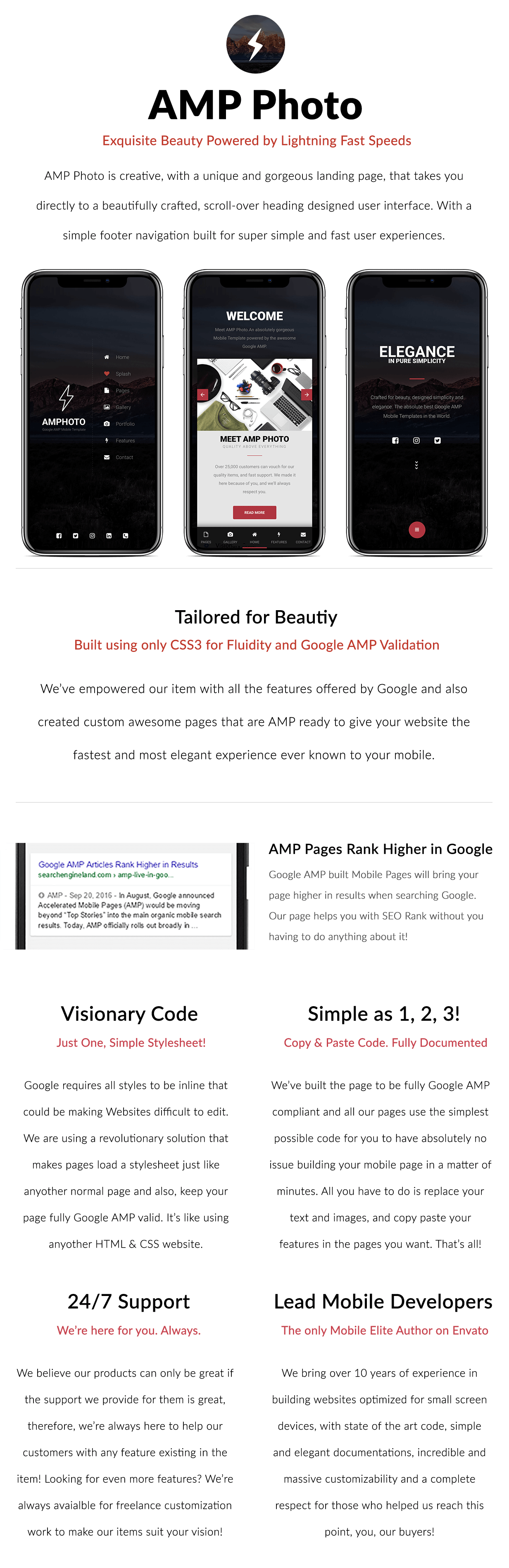 AMP Photo | Mobile Google AMP Template - 8