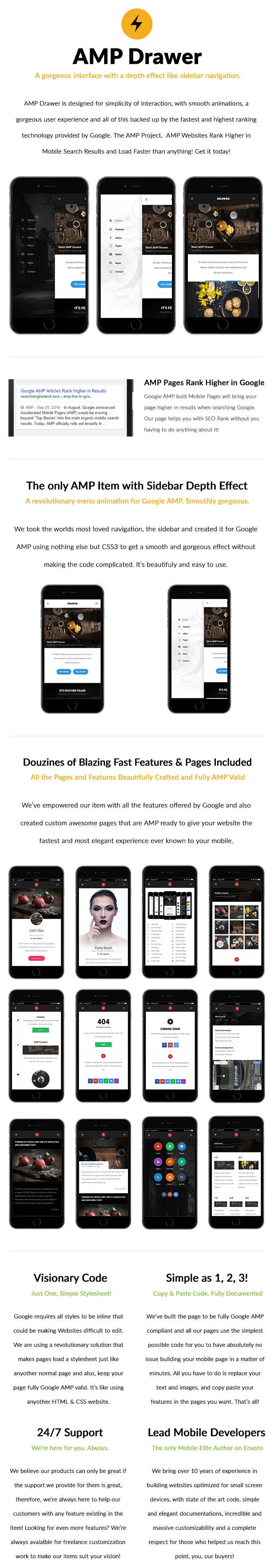 AMP Drawer | Mobile Google AMP Template - 8