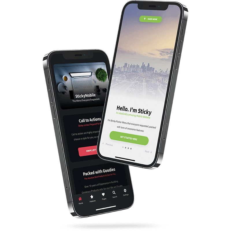 sticky mobile kit pwa bootstrap