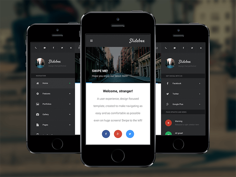 SlideBox Premium Mobile Site Template Enabled