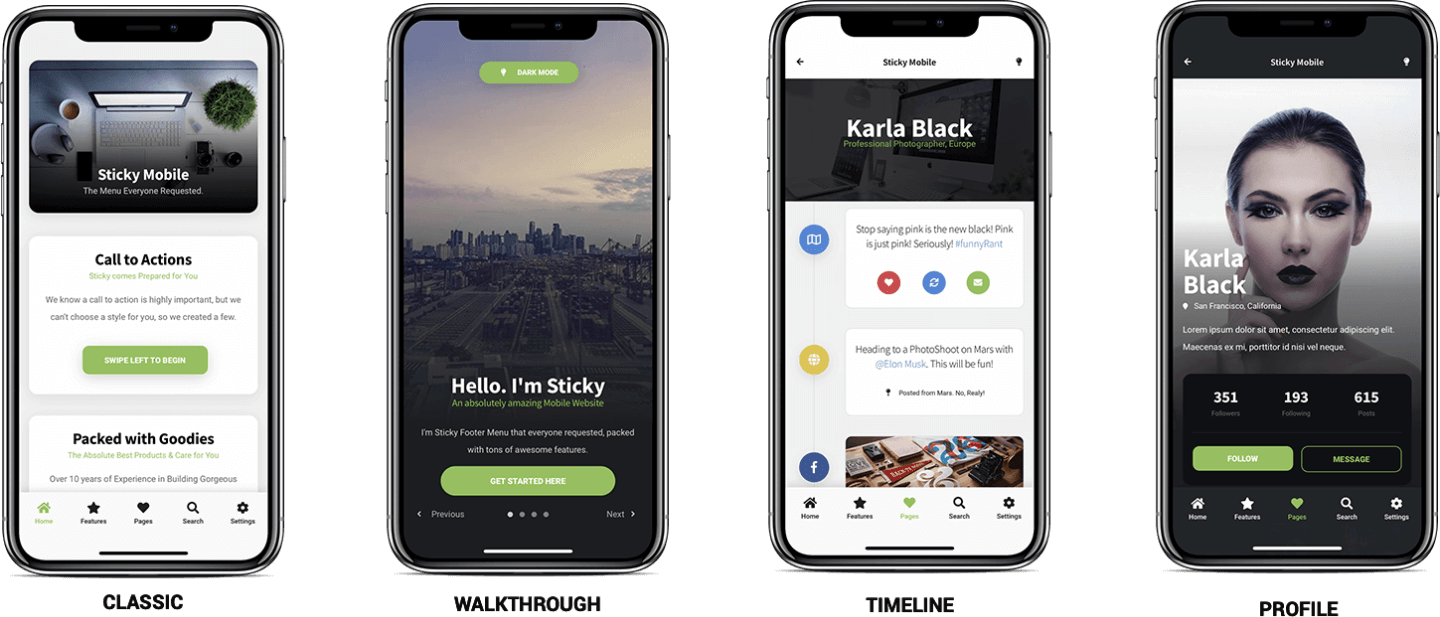 sticky mobile homepages