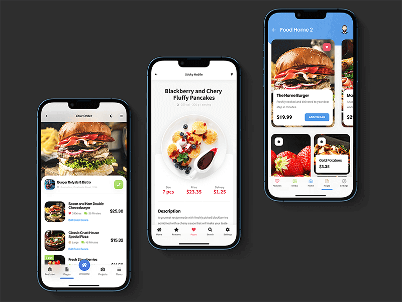 Restaurant Mobile App & Website Templates